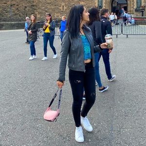 Leather jacket - grey color